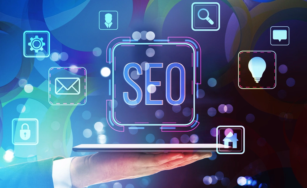 A digital interface showcasing the key elements of a successful crypto SEO marketing campaign