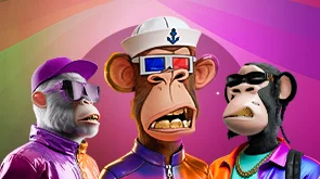 Futuristic image of a woman in NFT goggles, illustrating the dynamic nature of NFT marketing.