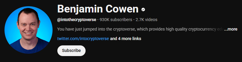 Benjamin Cowen (@intothecryptoverse) - The Data-Driven Analyst